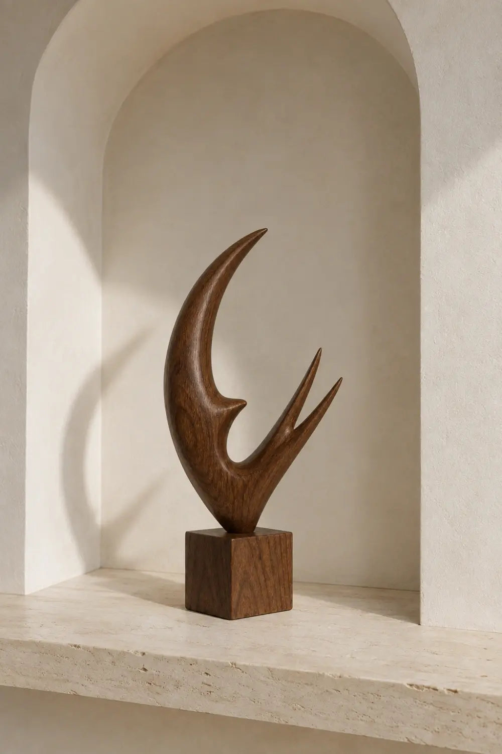 Abstract Wood Soaring Bird Sculpture | Flying Swallow Statue | Minimalist Desk Art Gift
