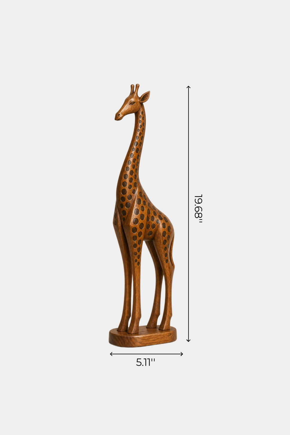 Handcarved Wooden Giraffe Statue | Mid Century Animal Decor