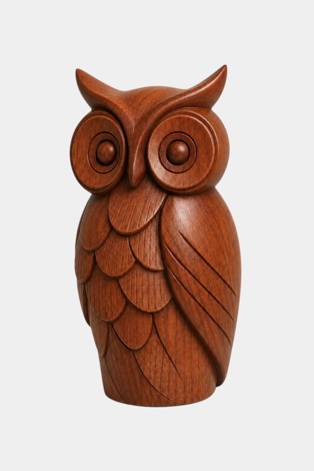 Arved Wooden Owl Figurine | Mid Century Animal Statue & Gift For Owl Lovers