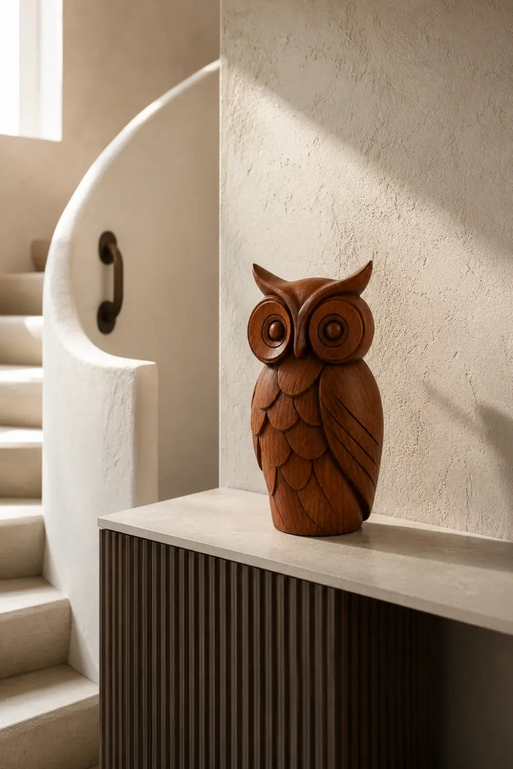 Arved Wooden Owl Figurine | Mid Century Animal Statue & Gift For Owl Lovers