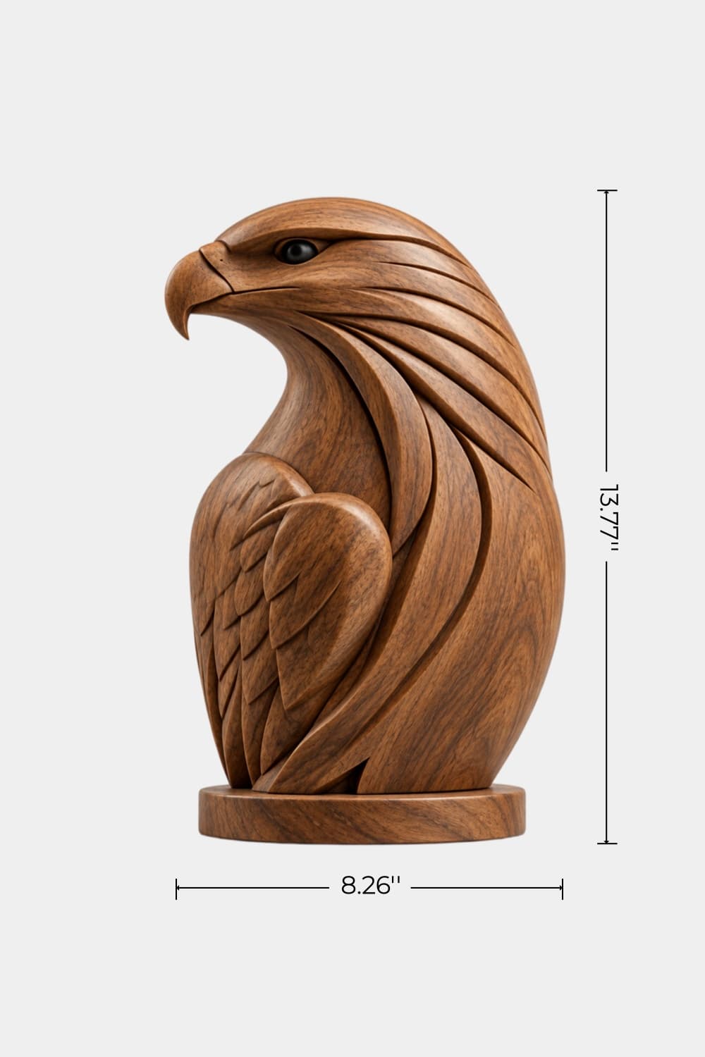 Detailed Carved Wooden Standing Eagle Statue | Bird Figurine Tabletop Decor