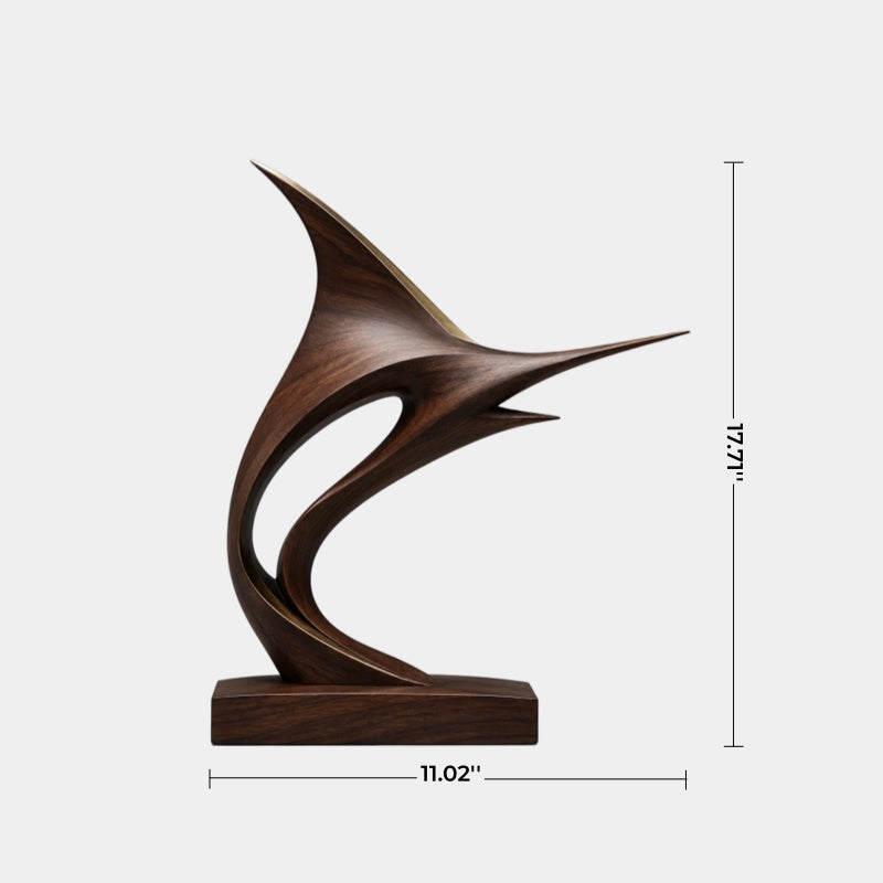 Modern Marlin Wood Sculpture | Luxury Coastal Marine Art