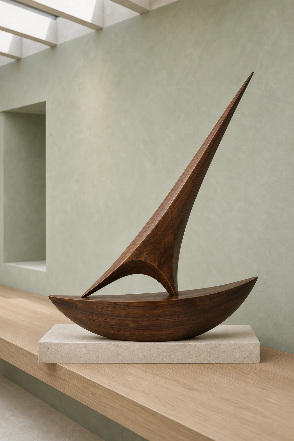 Unique Abstract Wood Sculpture Gift Idea For Art Lovers Modern Living Room Accent