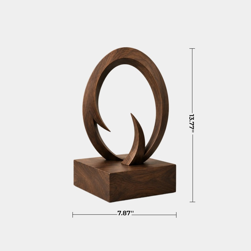 Original Hand Carved Wooden Art Sculpture Unique Abstract Design For Luxury Living Rooms
