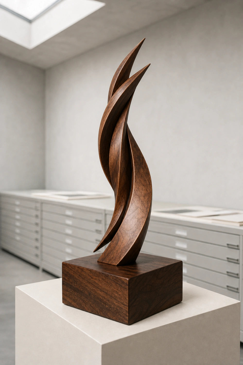 Modern Freestanding Wooden Sculpture Minimalist Art For Living Room