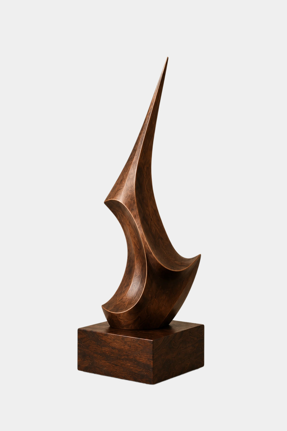 Hand-Carved Abstract Walnut Wood Sculpture For Modern Home Decor And Art Lovers