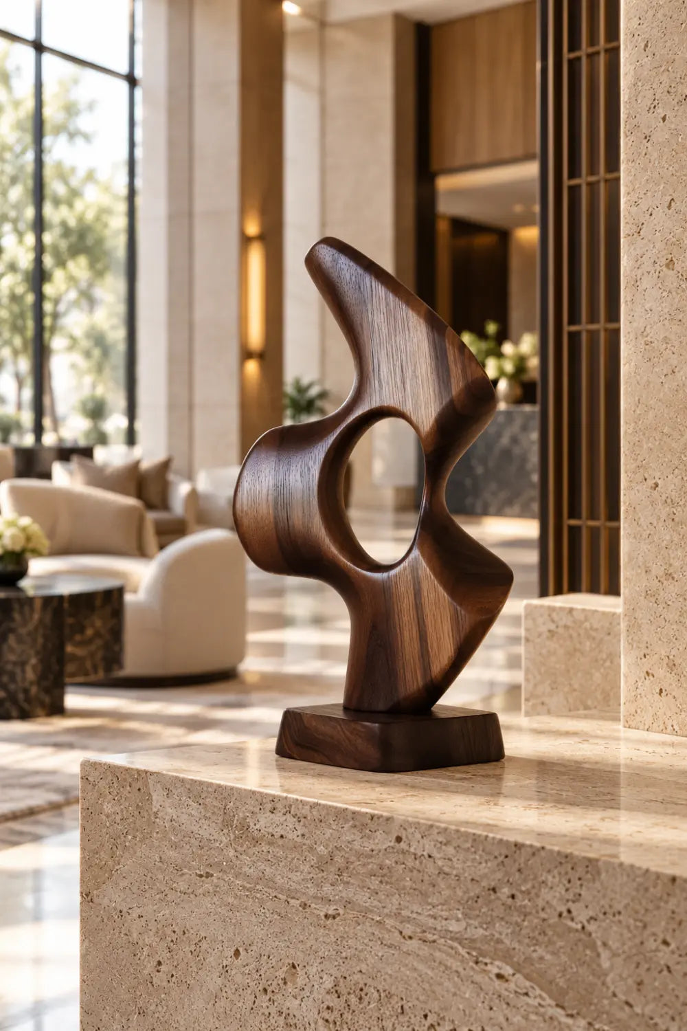 Wood Carving Sculpture With Wood Abstract Wooden Sculpture Art Ornaments