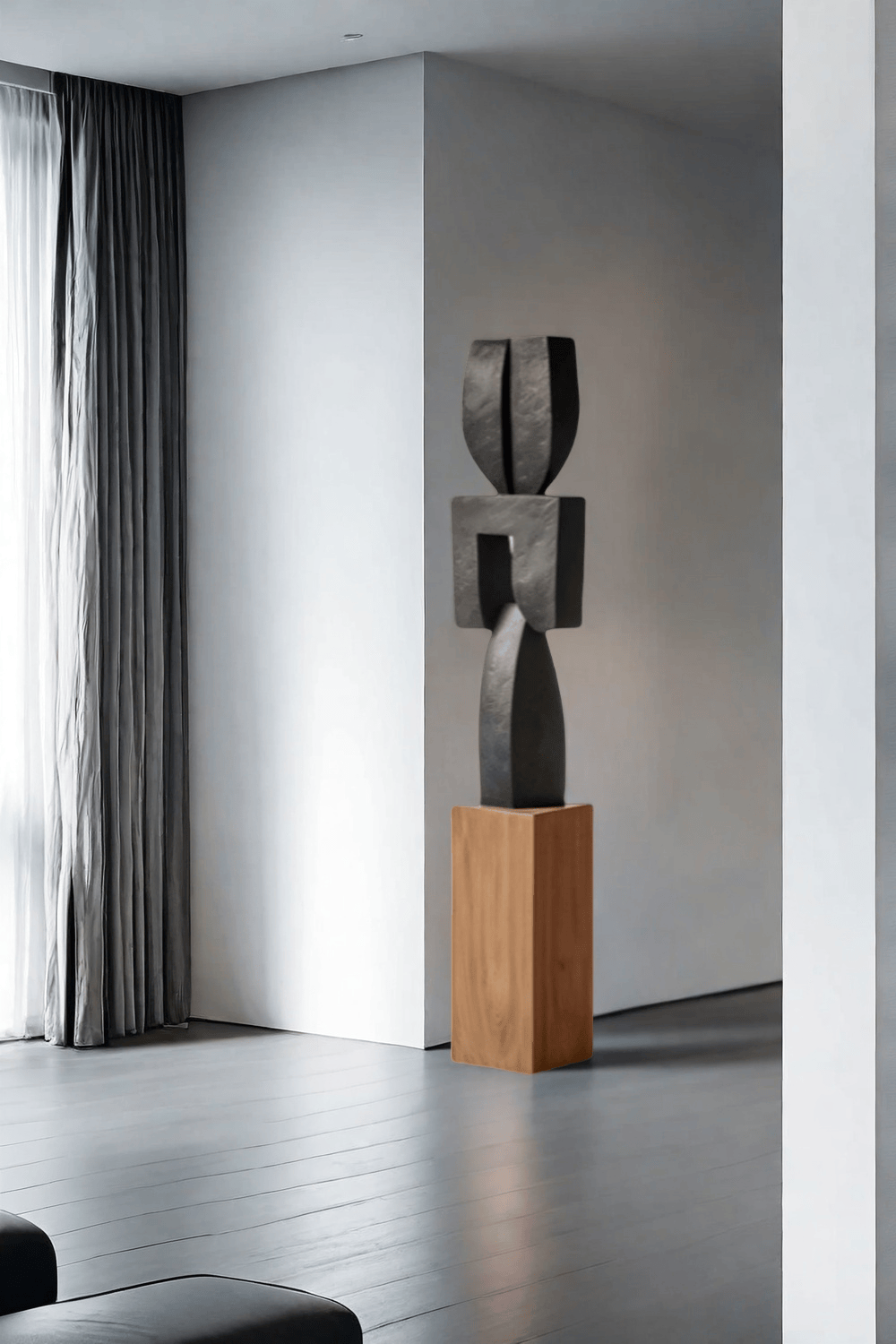 Large Geometric Abstract Wood Sculpture For Sale Large Wooden Statues Wooden Sculpture