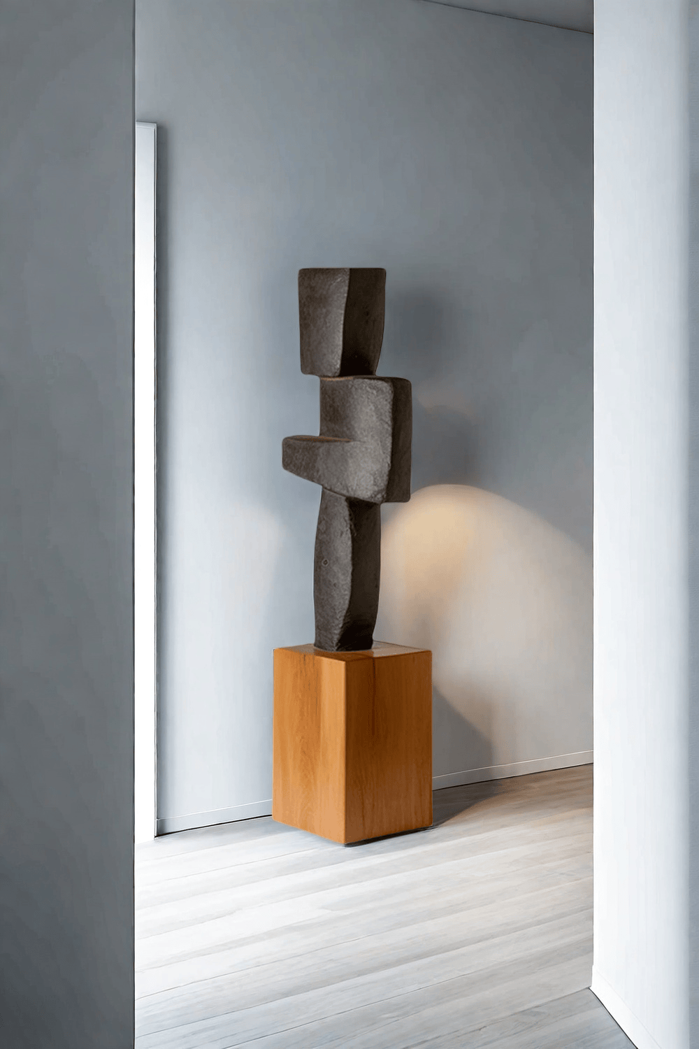Large Geometric Abstract Wood Sculpture For Sale Large Wooden Statues Wooden Sculpture