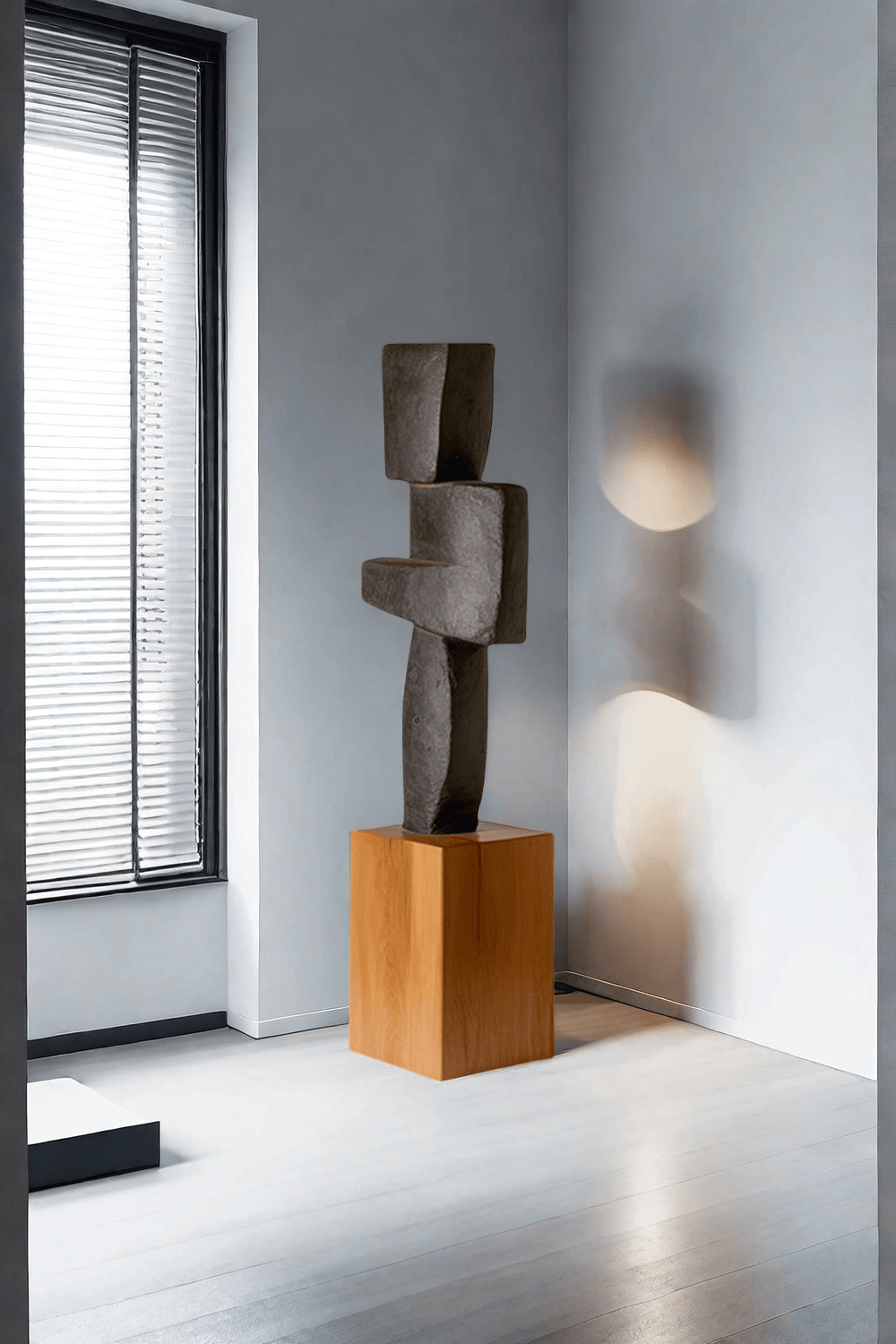 Large Geometric Abstract Wood Sculpture For Sale Large Wooden Statues Wooden Sculpture