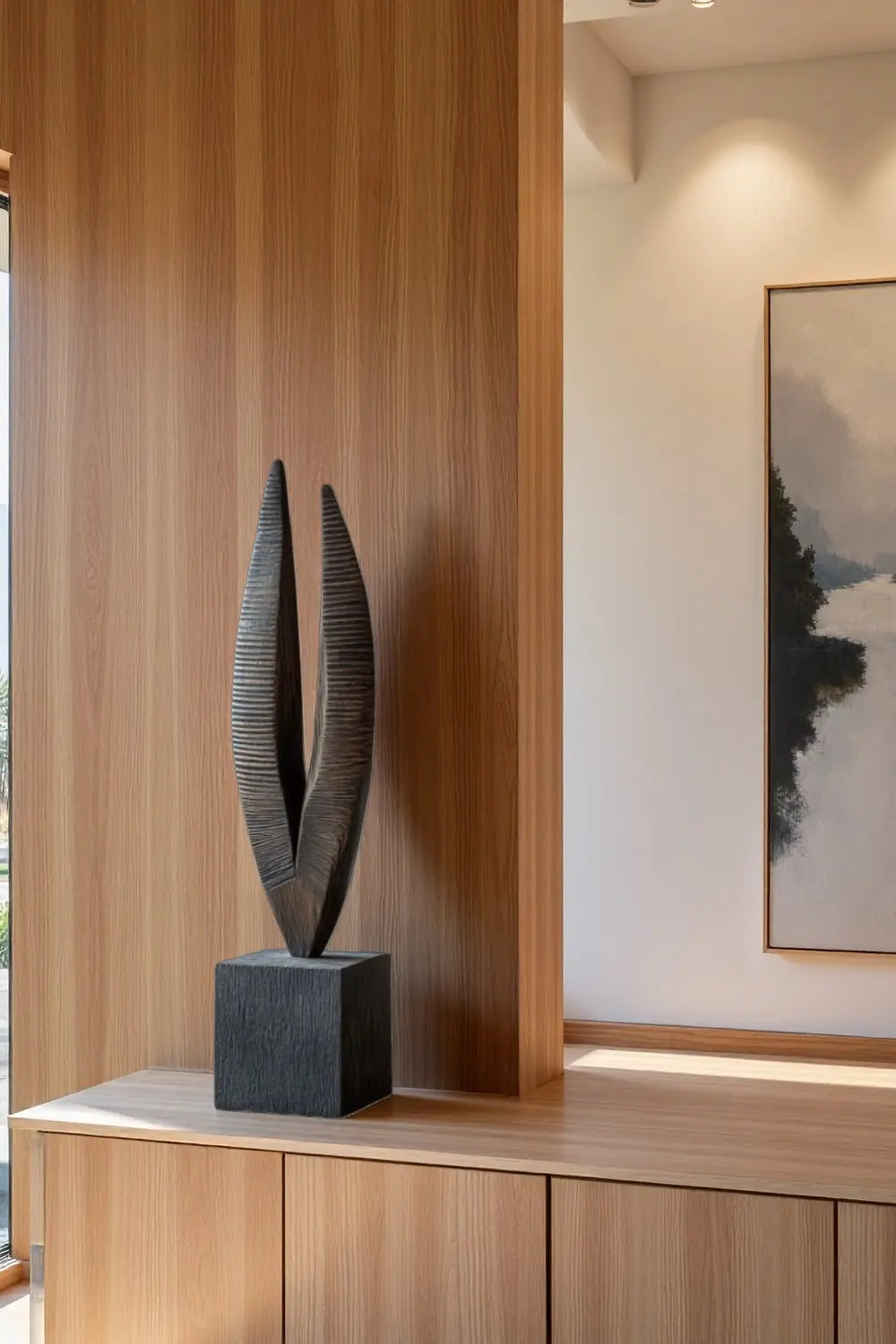 Abstract Wooden Sculpture Hand Carved Wood Sculptures Modern Art Décor