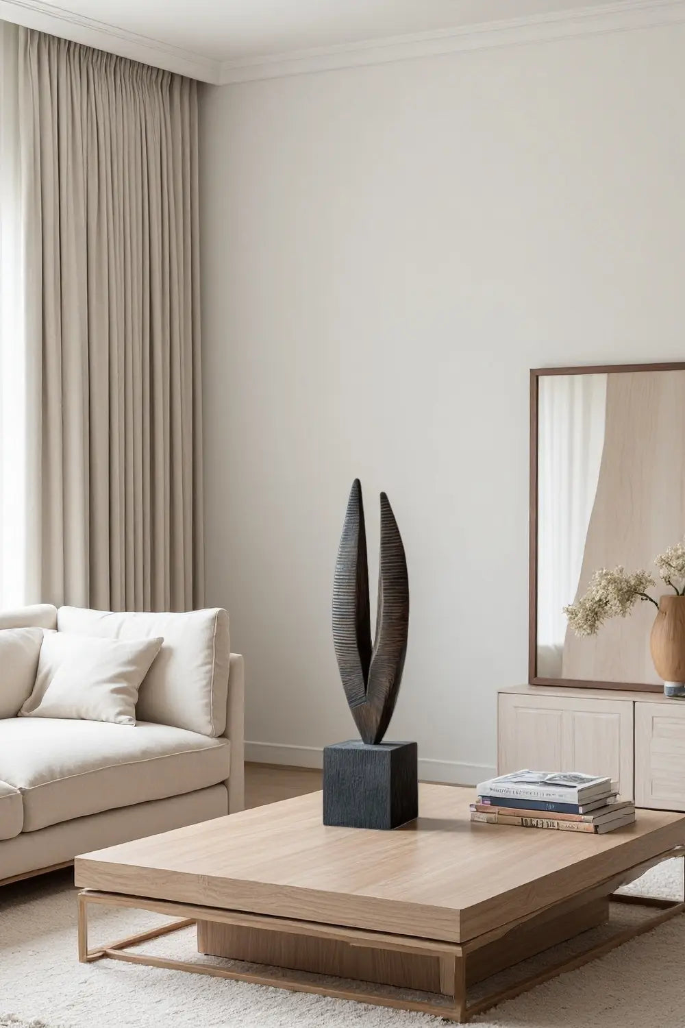 Abstract Wooden Sculpture Hand Carved Wood Sculptures Modern Art Décor