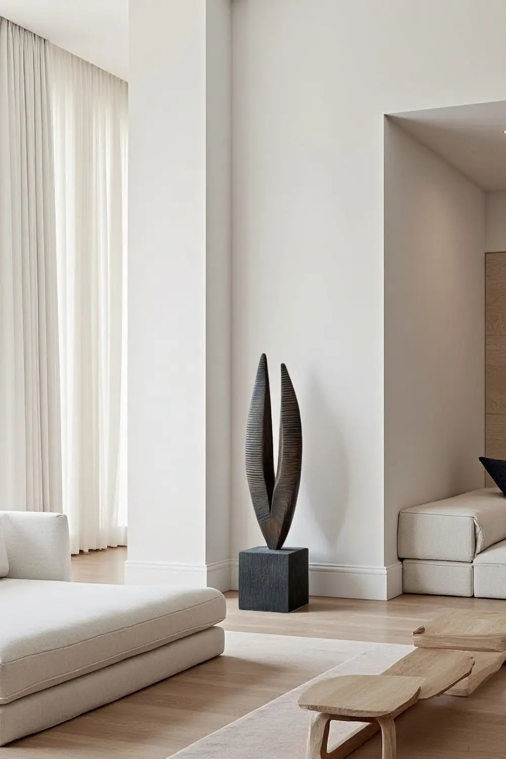 Abstract Wooden Sculpture Hand Carved Wood Sculptures Modern Art Décor