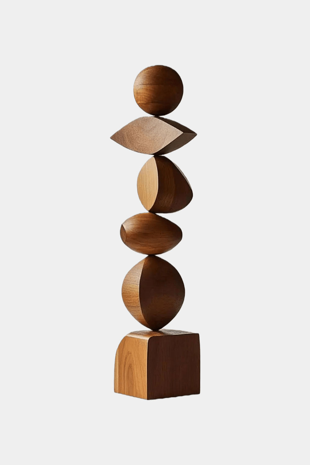 Large Abstract Wood Floor Sculpture Tall Wooden Sculptures Art for Home