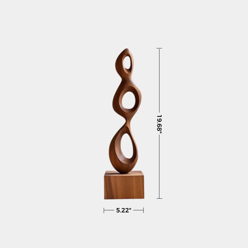 Abstract Wooden Floor Sculpture Hand-Carved Modern Wood Art Decor | Artiblend