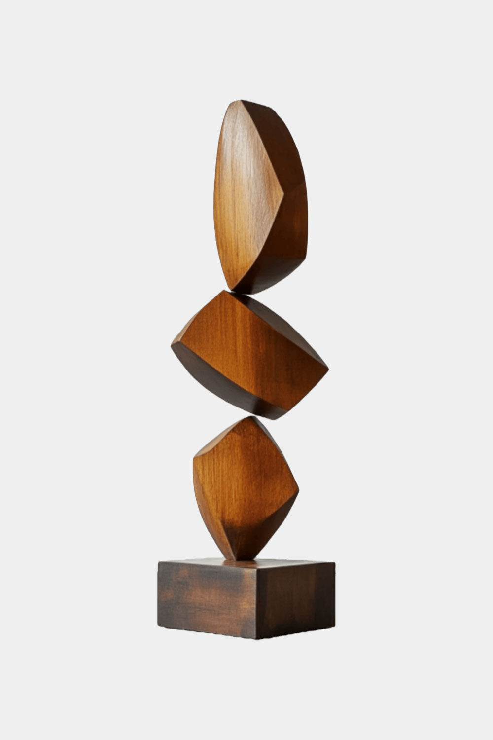 Tall Modern Wood Floor Sculpture Large Abstract Solid Wood Home Decor Accent