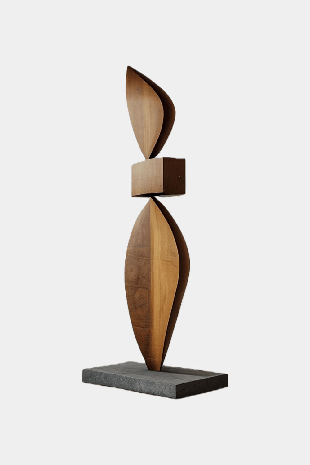 Tall Modern Wood Floor Sculpture Large Abstract Solid Wood Home Decor Accent