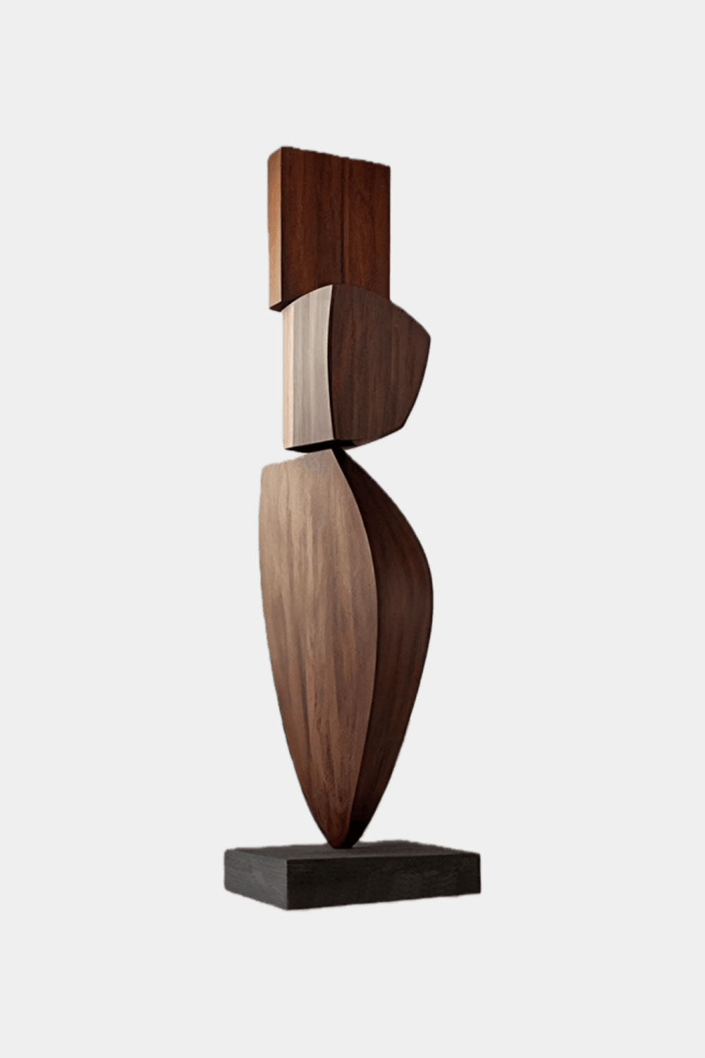 Tall Modern Wood Floor Sculpture Large Abstract Solid Wood Home Decor Accent