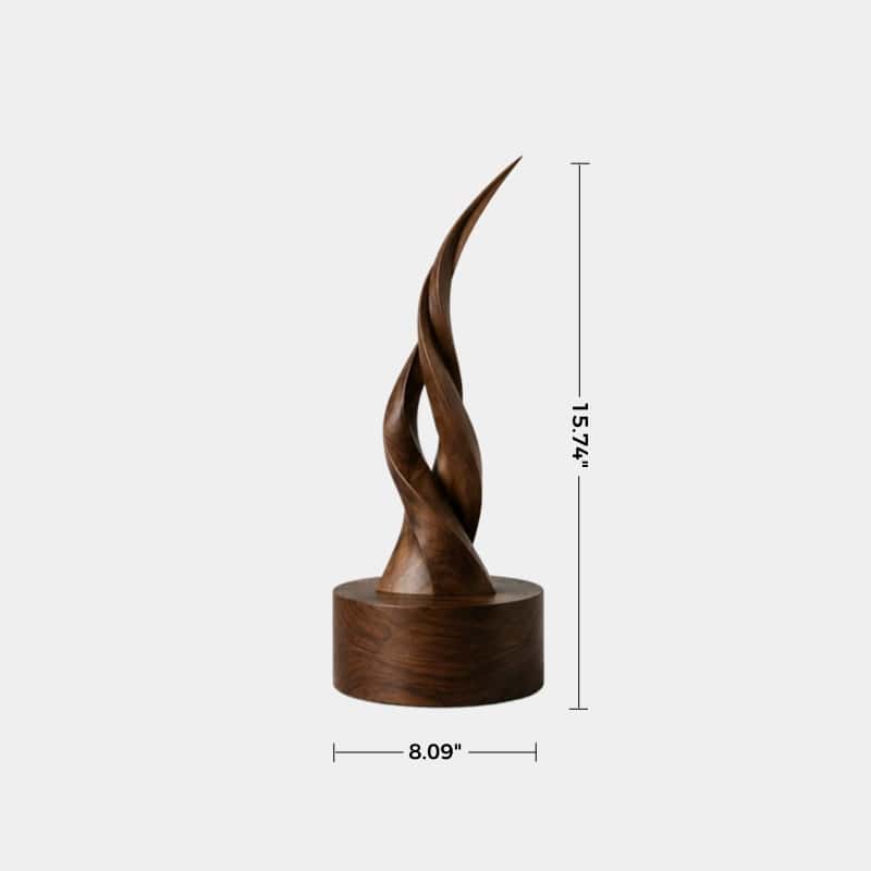 Modern Vertical Wooden Sculpture Minimalist Accent Piece For Living Room