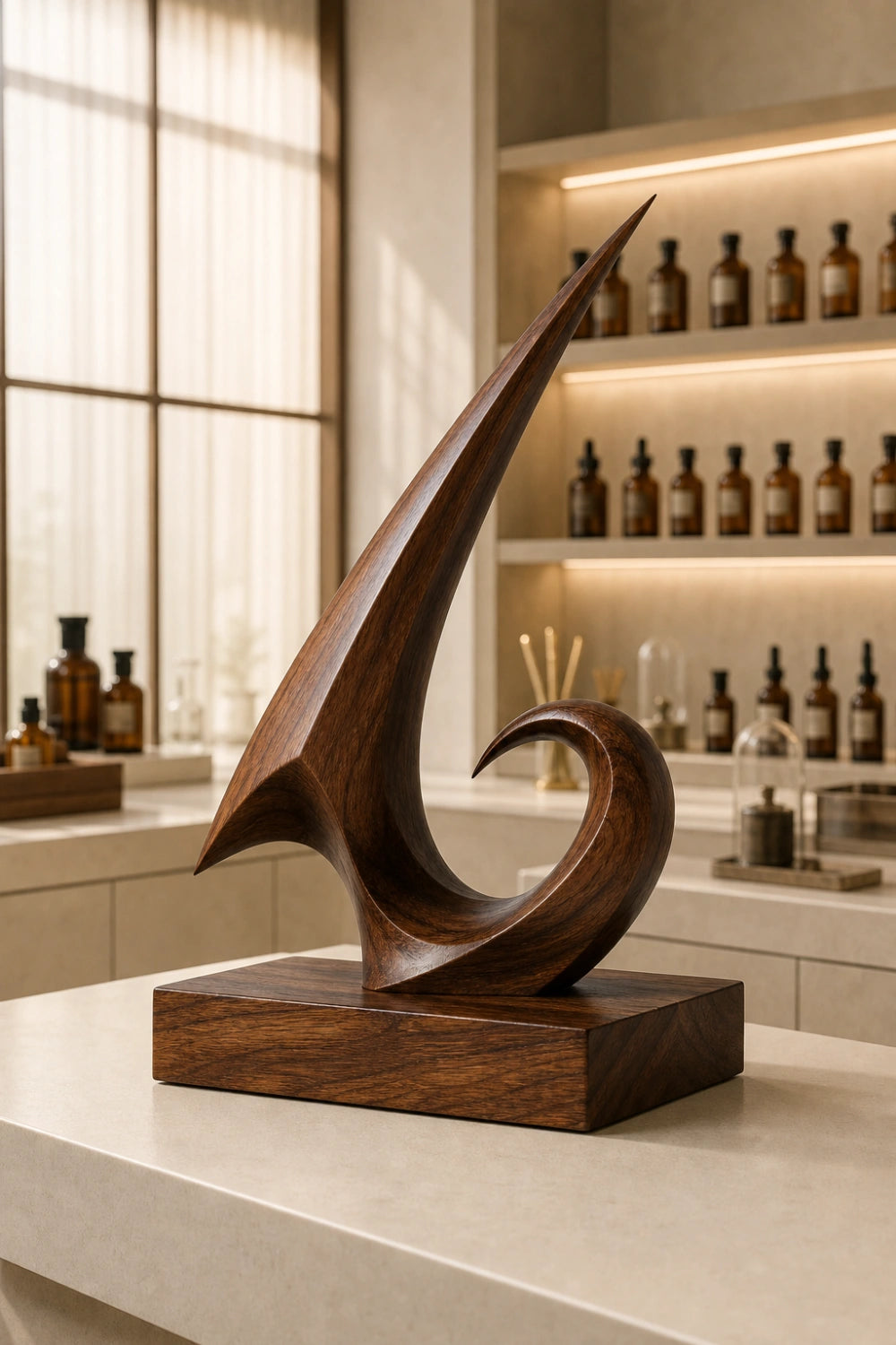 Modern Freestanding Wooden Sculpture Ideal For Office Or Luxury Gift Giving
