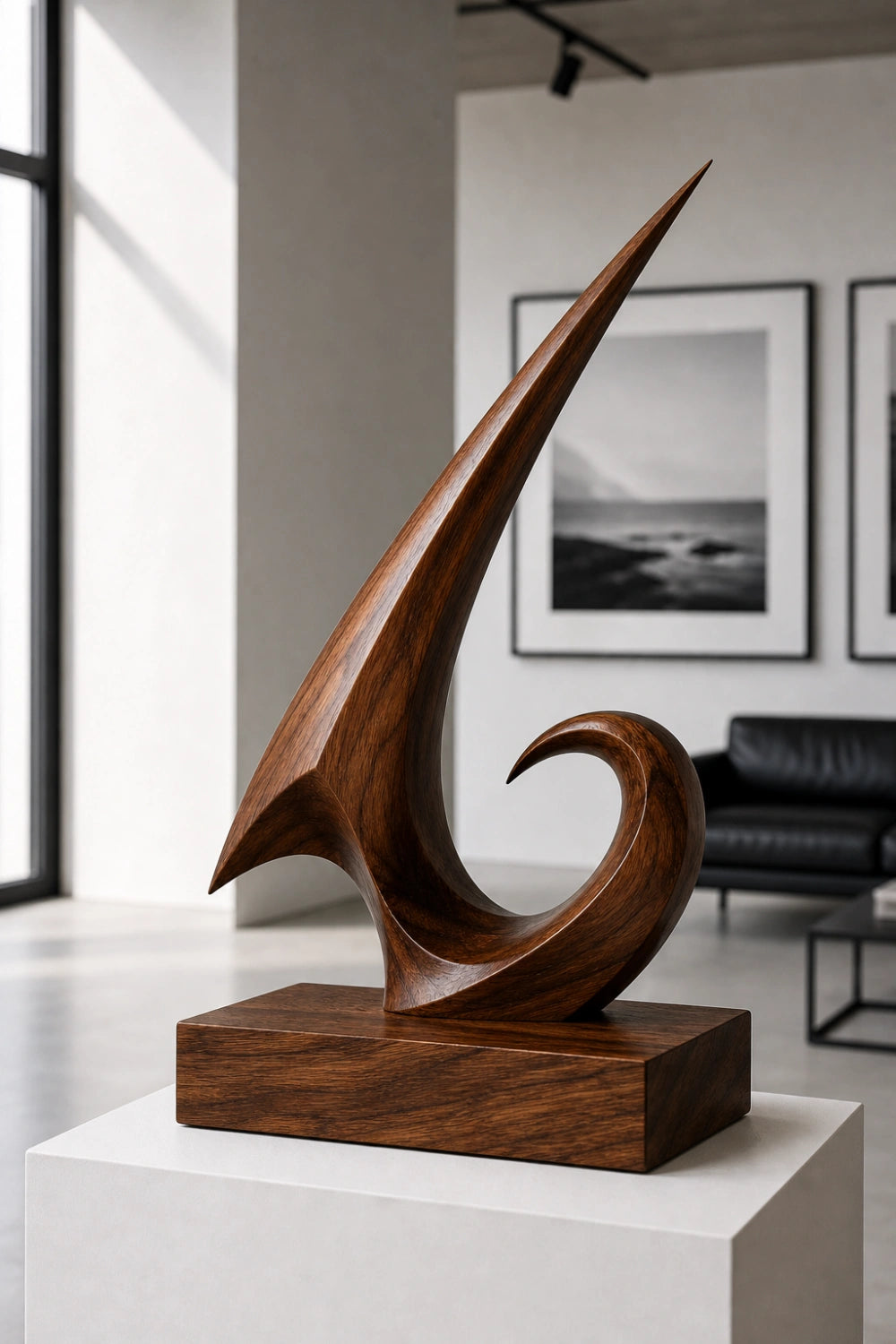 Modern Freestanding Wooden Sculpture Ideal For Office Or Luxury Gift Giving