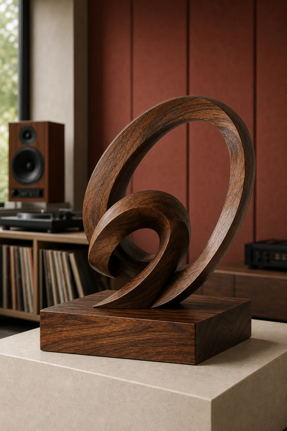 Original Hand Carved Wooden Art Sculpture With Natural Grain Finish For Home Accents