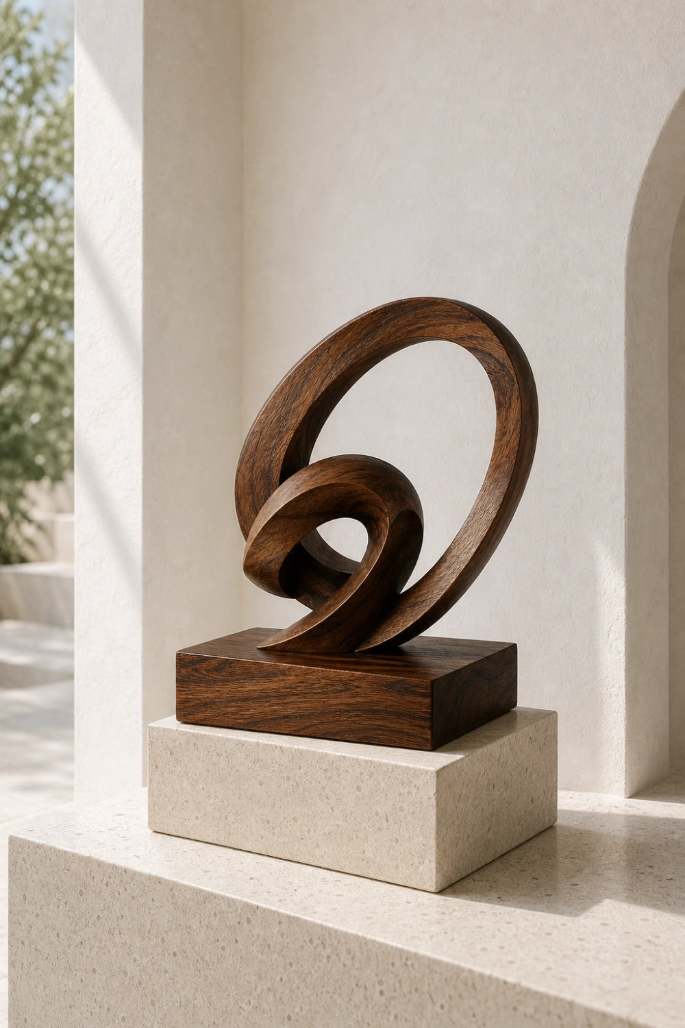Original Hand Carved Wooden Art Sculpture With Natural Grain Finish For Home Accents