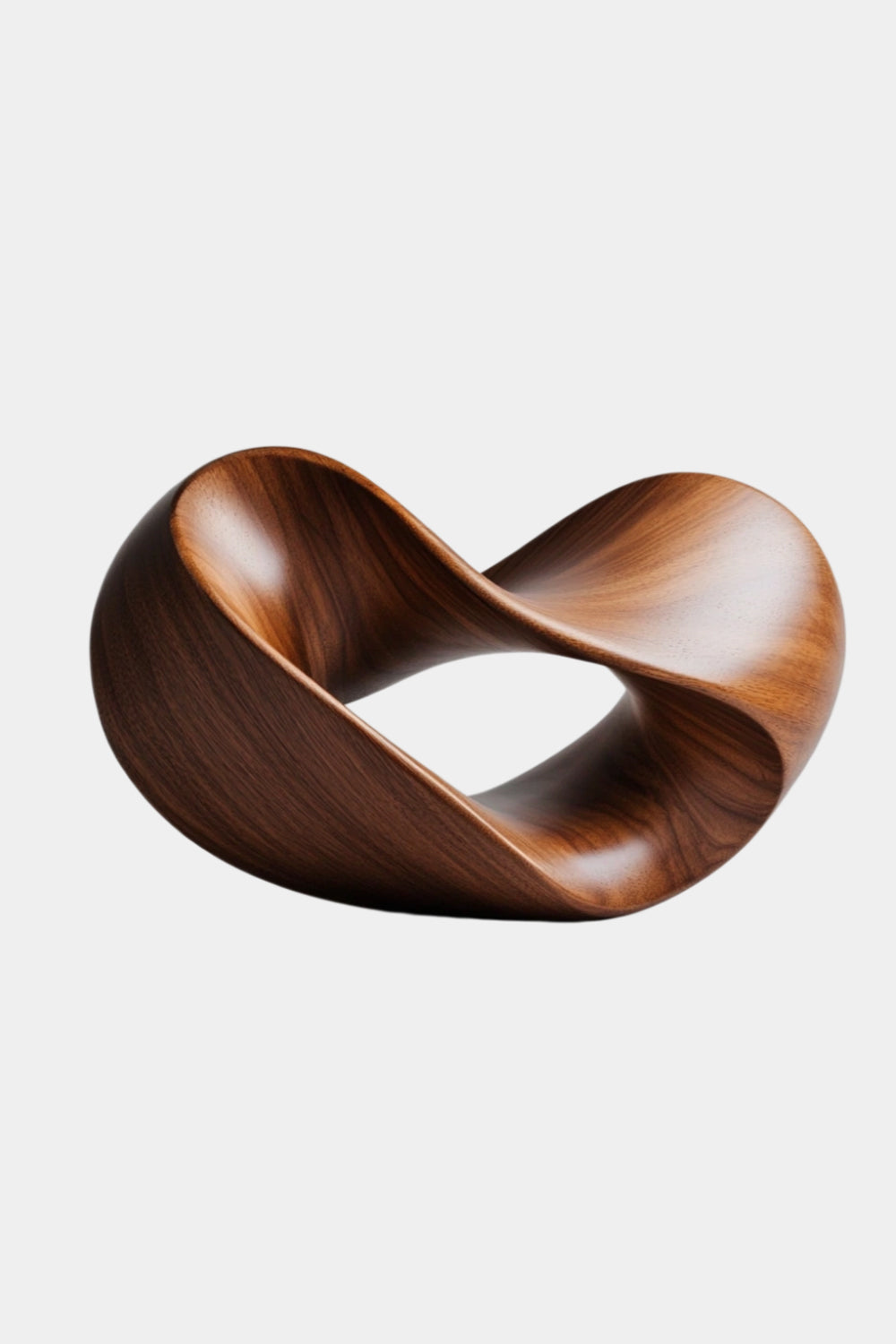 Endless Loop Wood Sculpture | Abstract Mobius Strip Decor | Sophisticated Gift