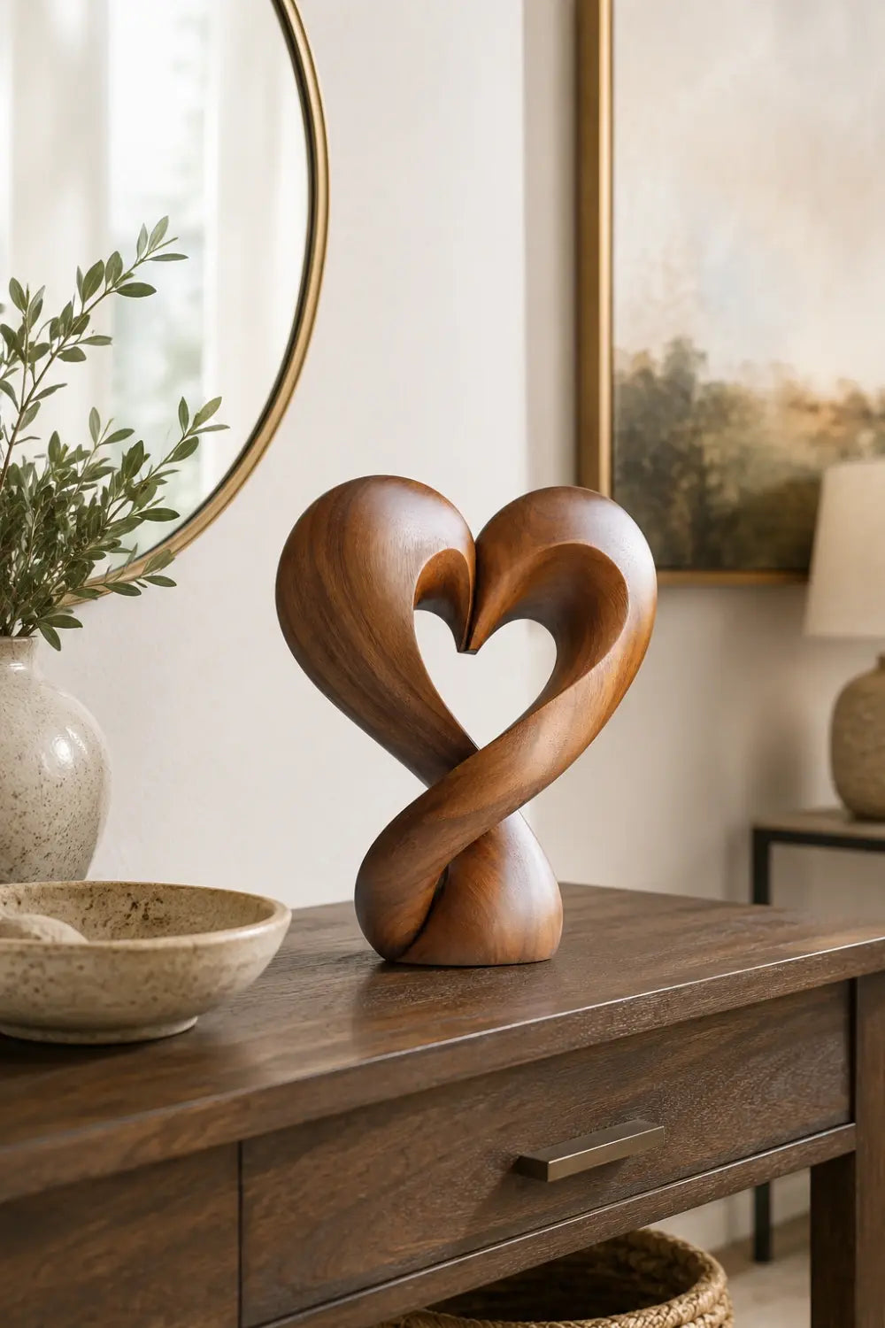 Abstract Endless Loop Wood Sculpture | Modern Infinity Decor Piece | Gallery Art Gift