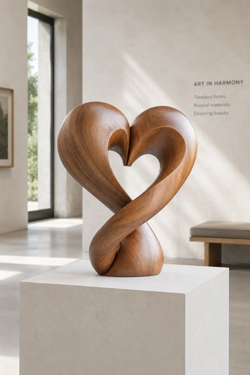 Abstract Endless Loop Wood Sculpture | Modern Infinity Decor Piece | Gallery Art Gift