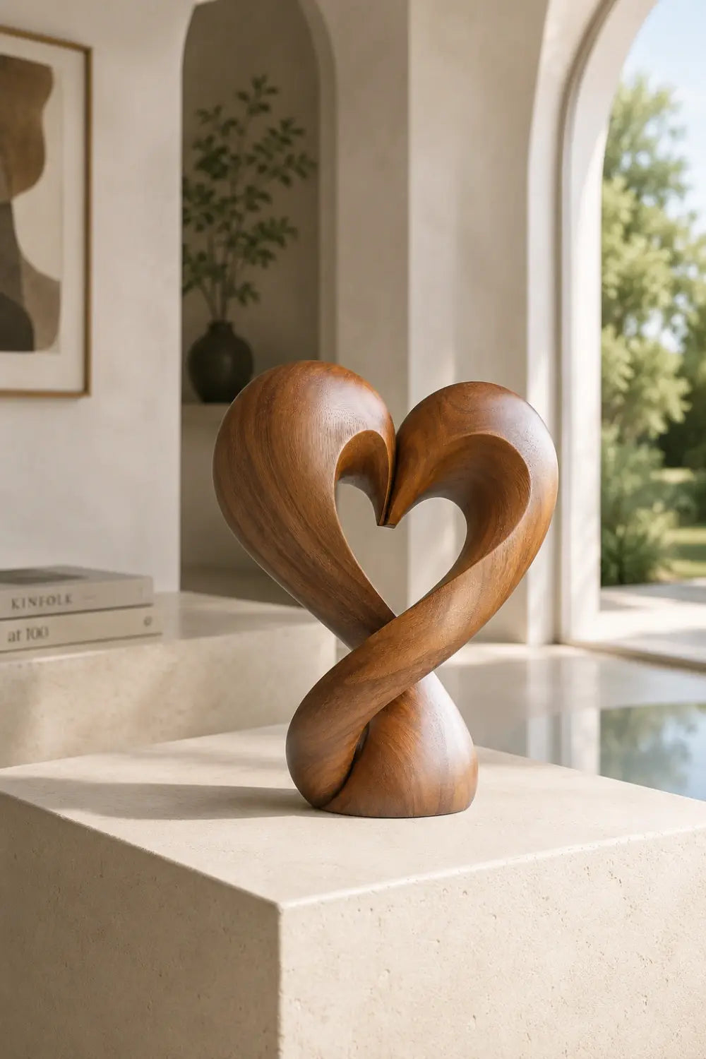 Abstract Endless Loop Wood Sculpture | Modern Infinity Decor Piece | Gallery Art Gift