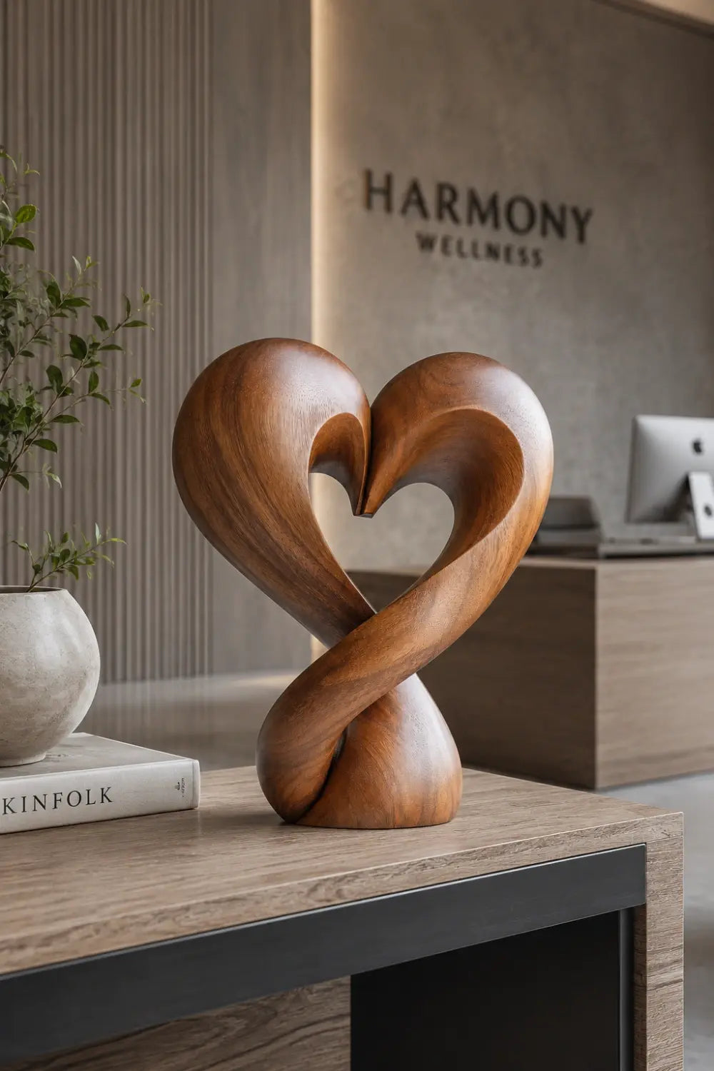 Abstract Endless Loop Wood Sculpture | Modern Infinity Decor Piece | Gallery Art Gift