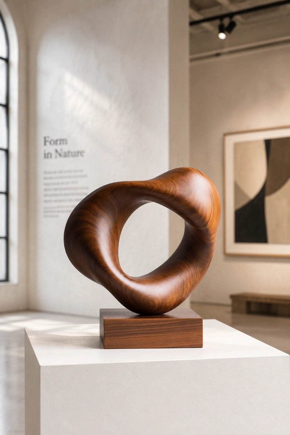 Biomorphic Wood Loop Sculpture | Organic Modern Home Accent