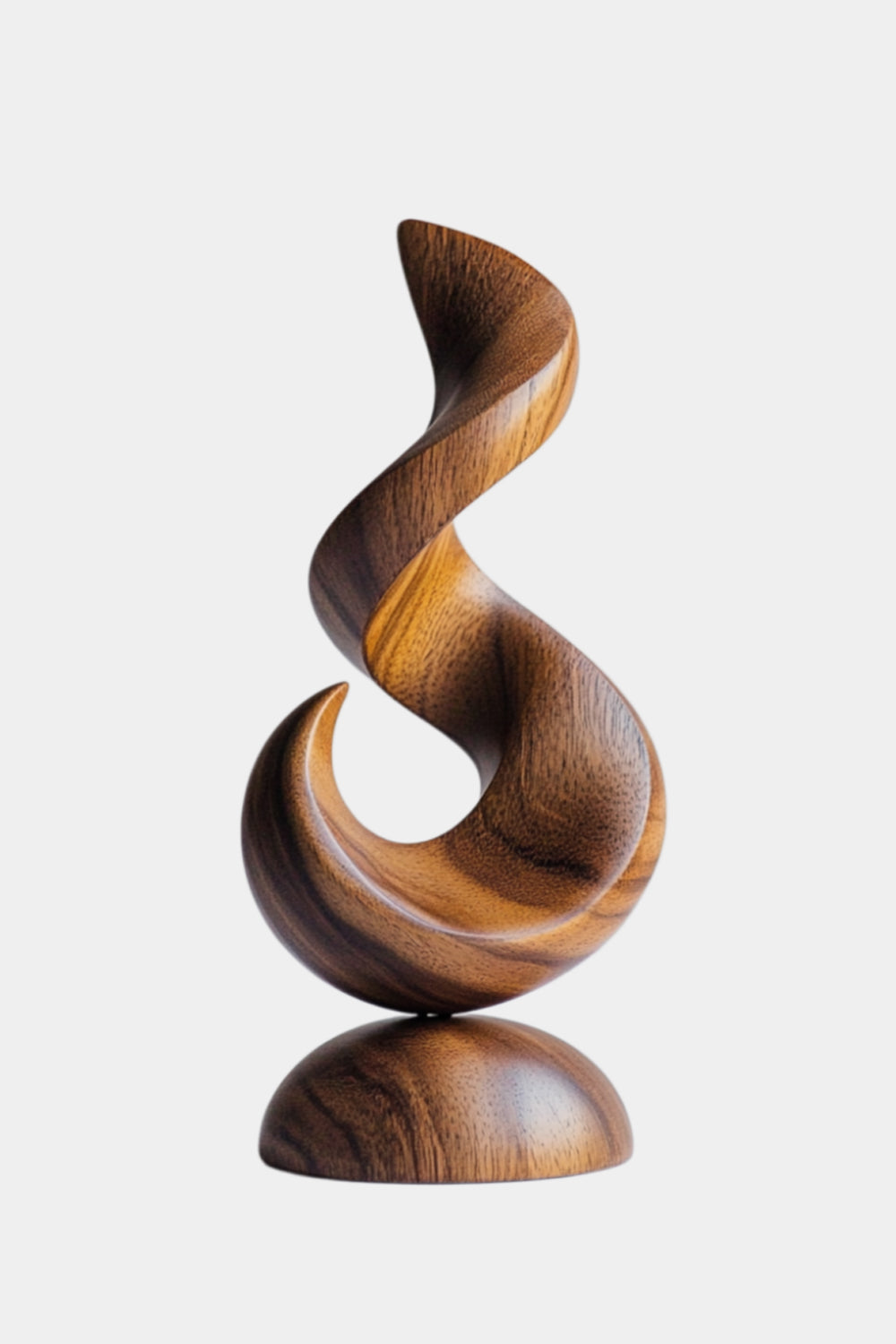 Abstract Flame Wood Sculpture | Contemporary Wave Art Decor