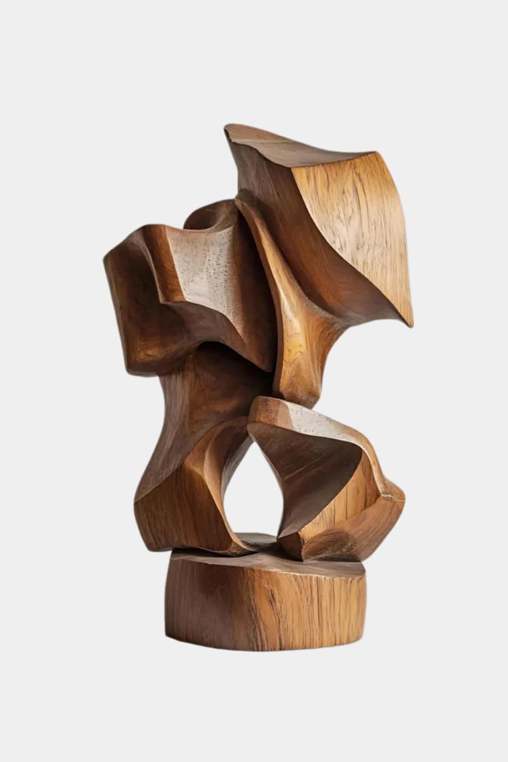 Modernist Abstract Wood Sculpture | Geometric Fine Art Object