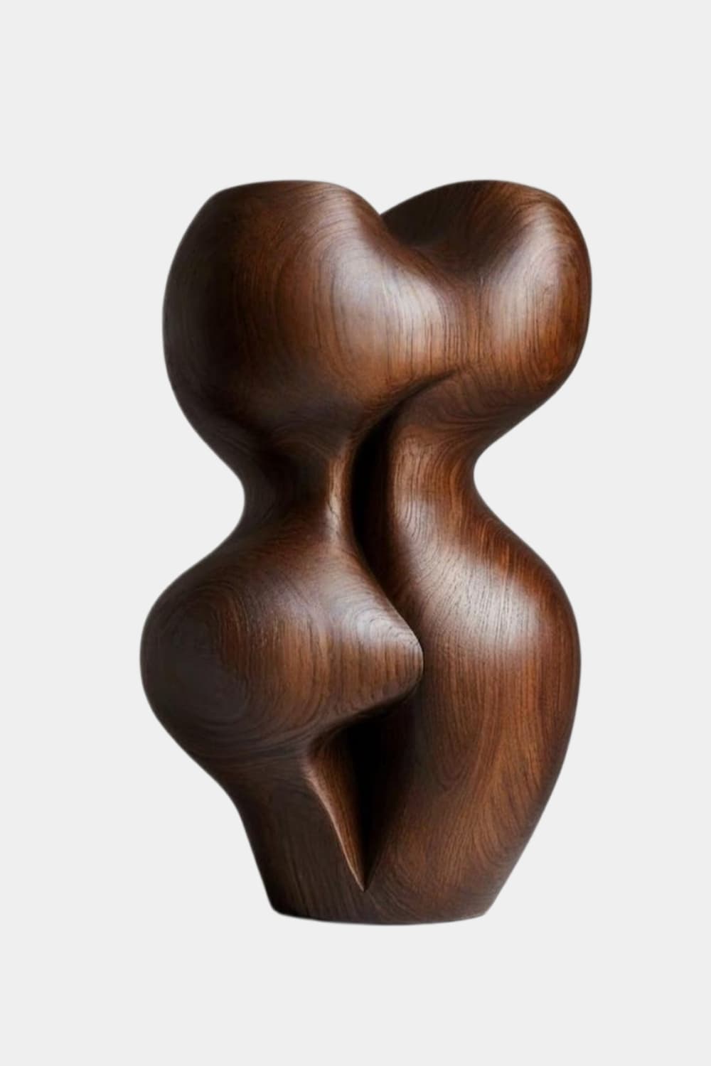 Biomorphic Wood Sculpture | Abstract Curved Statue | Modern Accent Art