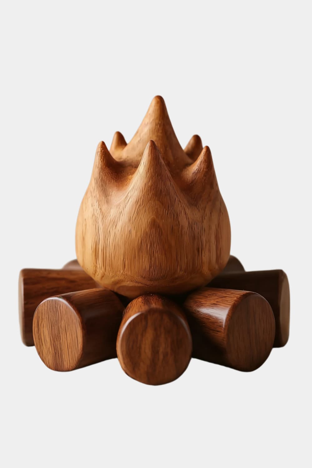 Carved Wood Campfire Sculpture | Cozy Cabin Decor | Fireplace Gift Ornament