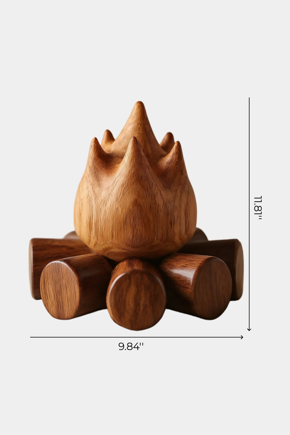 Carved Wood Campfire Sculpture | Cozy Cabin Decor | Fireplace Gift Ornament
