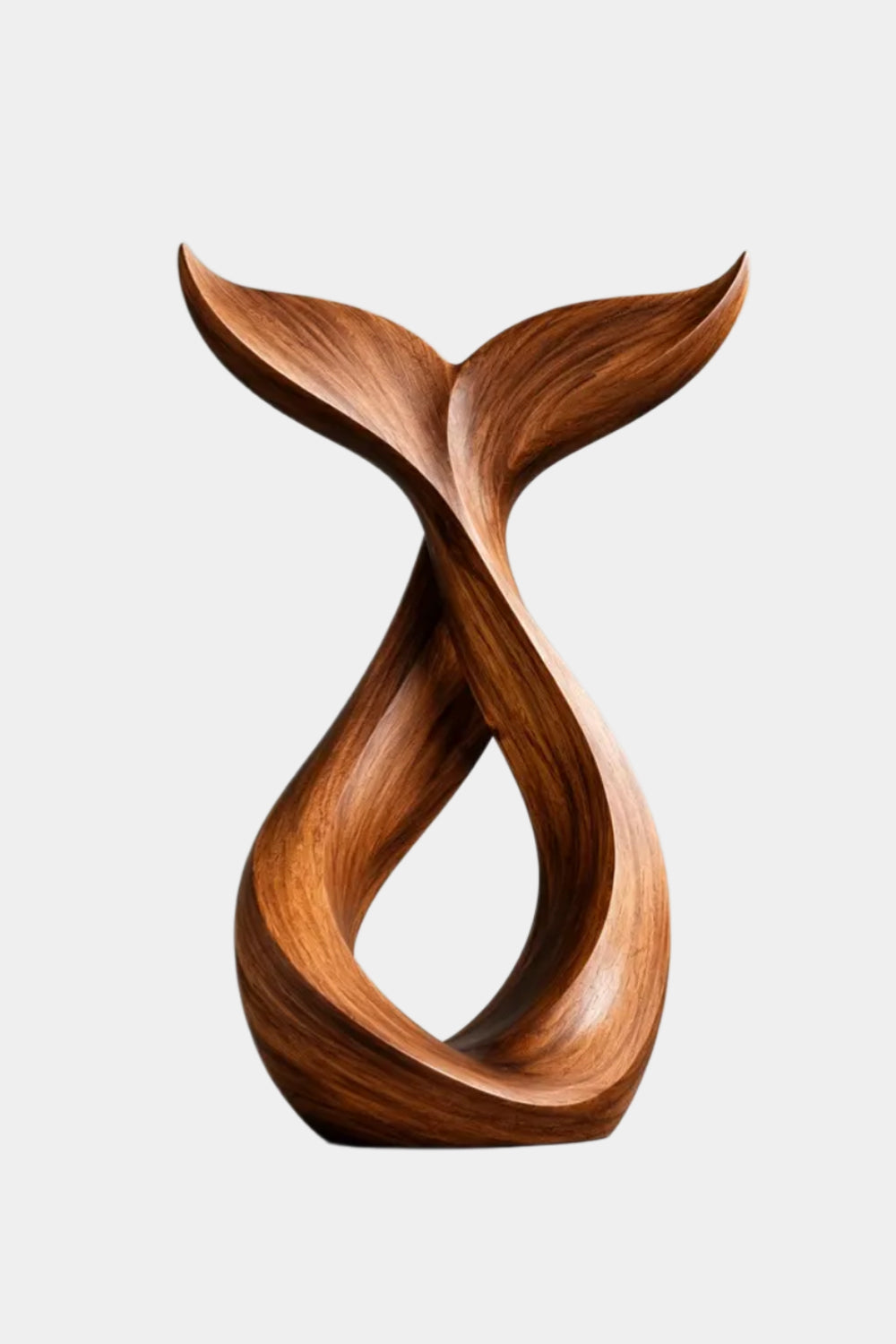 Carved Wood Whale Tail Sculpture | Coastal Nautical Statue | Ocean Gift Decor