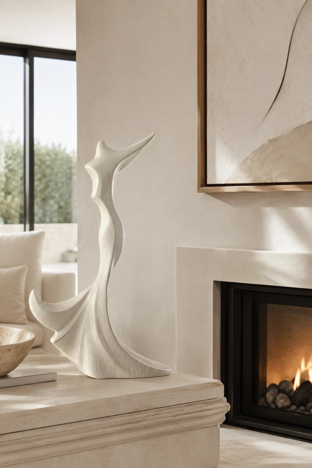 Abstract Wood Ballerina Sculpture | Fluid Dancer Statue | Elegant Gift Decor