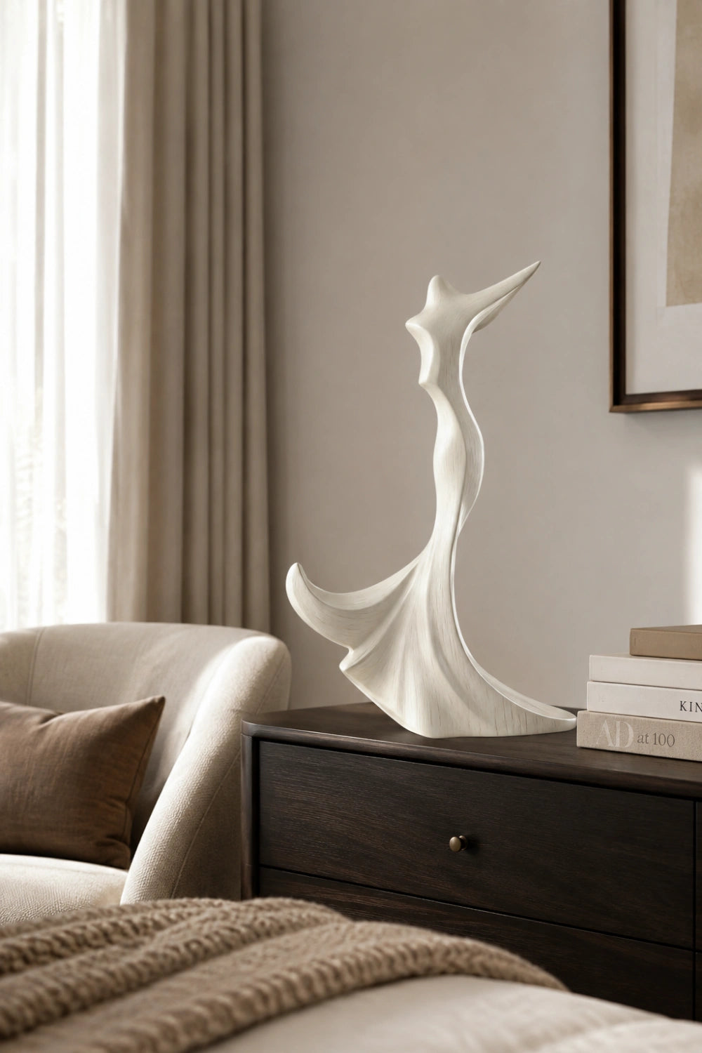 Abstract Wood Ballerina Sculpture | Fluid Dancer Statue | Elegant Gift Decor