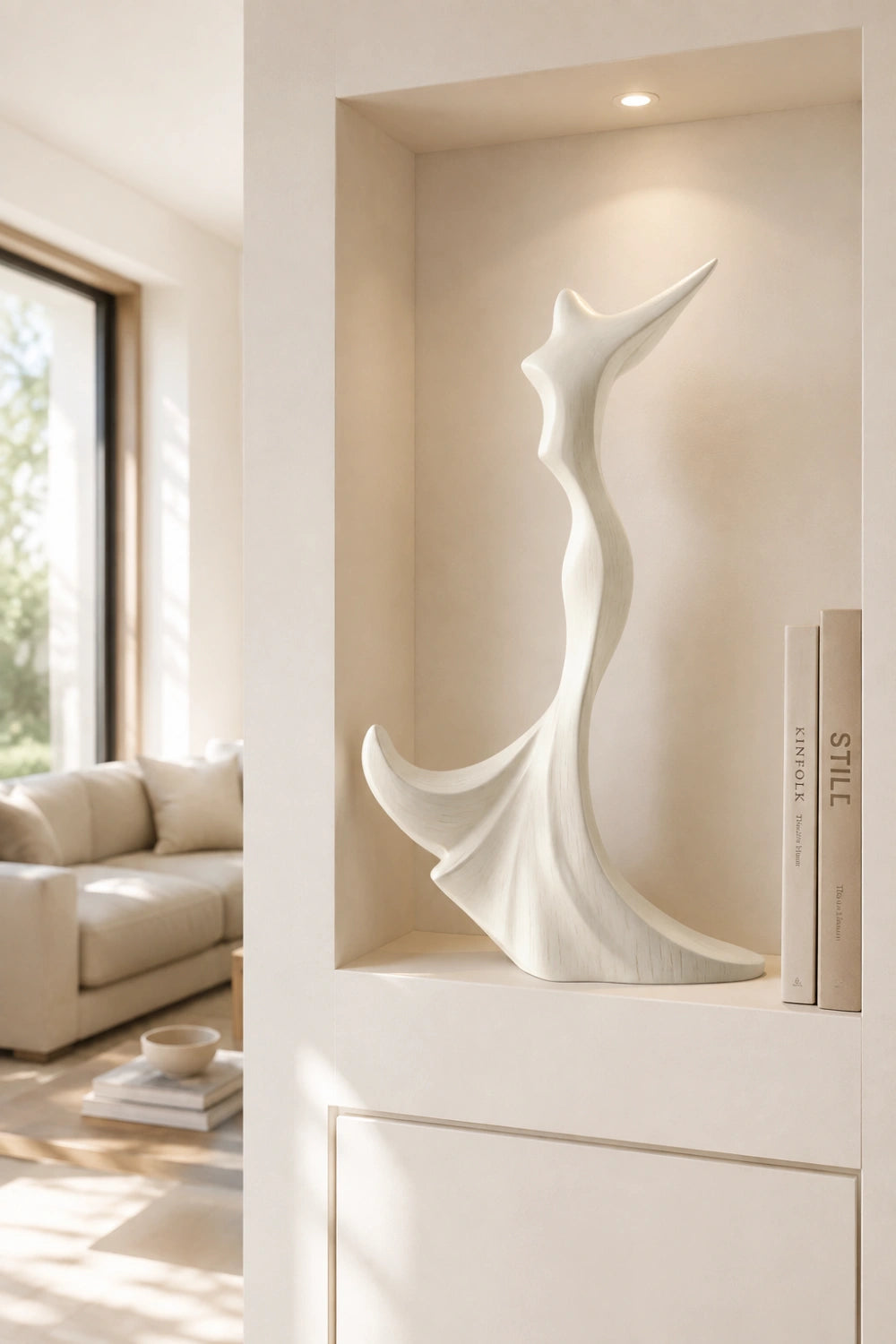 Abstract Wood Ballerina Sculpture | Fluid Dancer Statue | Elegant Gift Decor