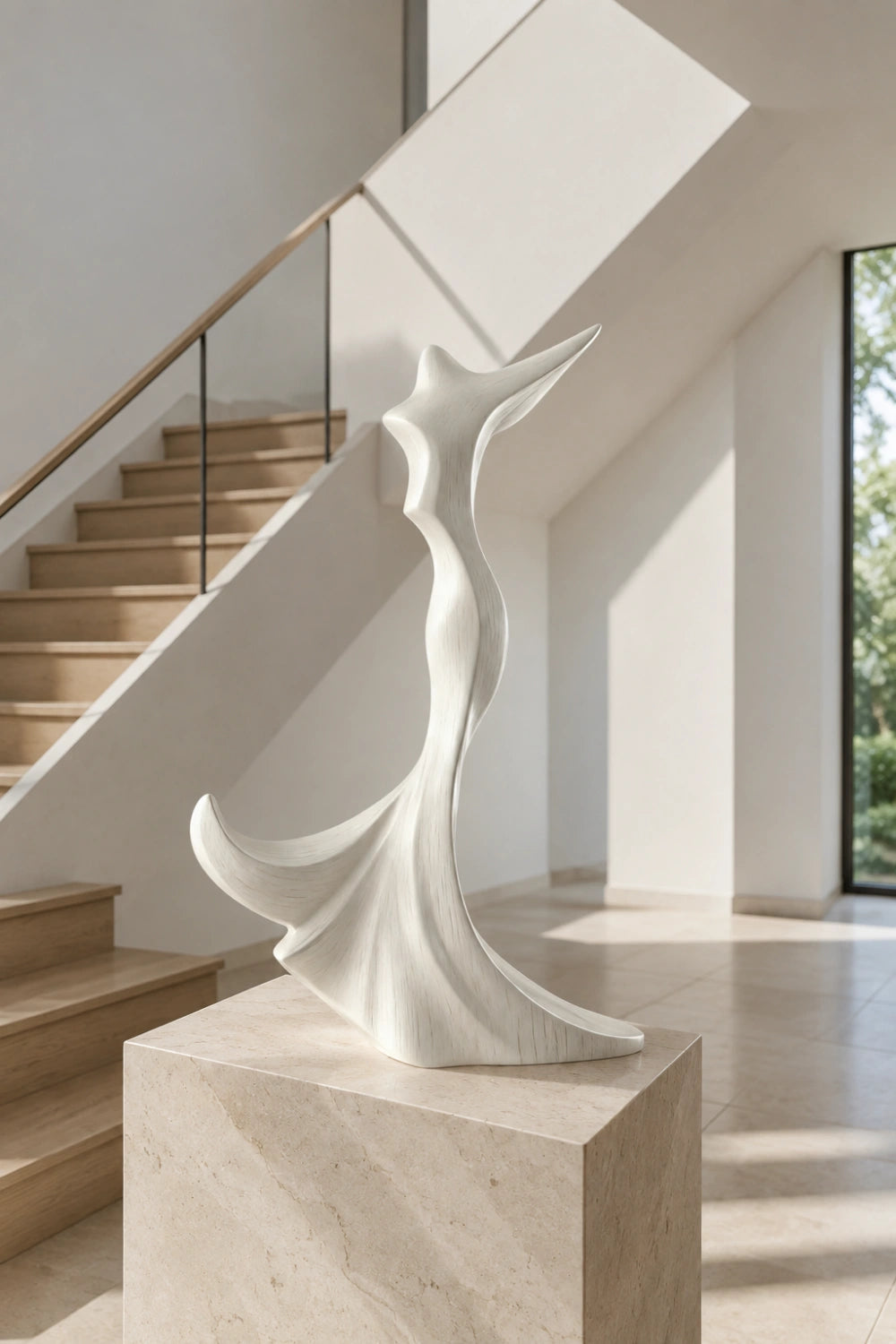 Abstract Wood Ballerina Sculpture | Fluid Dancer Statue | Elegant Gift Decor