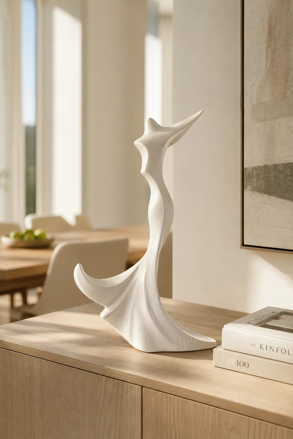 Abstract Wood Ballerina Sculpture | Fluid Dancer Statue | Elegant Gift Decor