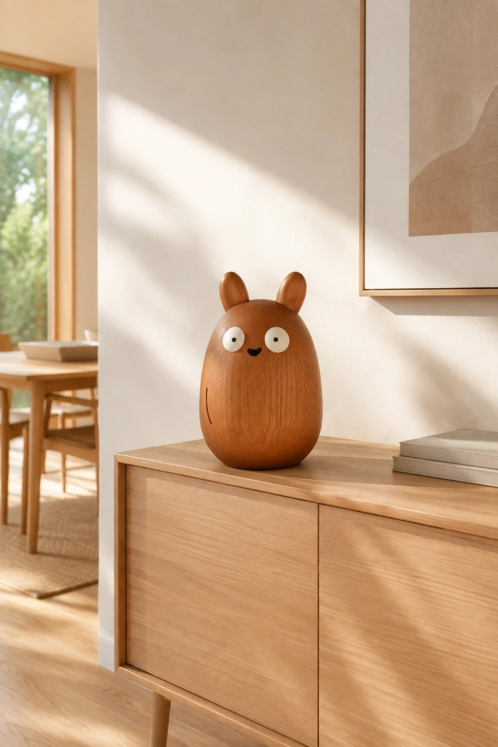 Cute Wood Creature Figurine | Nordic Animal Statue | Playful Nursery Decor