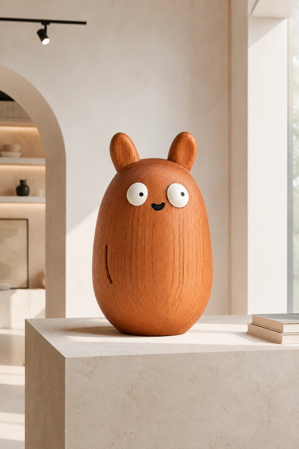 Cute Wood Creature Figurine | Nordic Animal Statue | Playful Nursery Decor