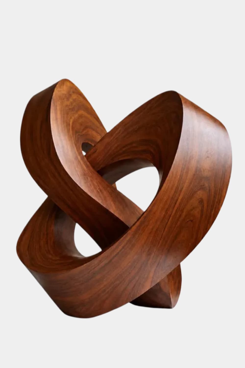 Abstract Wooden Knot Sculpture | Modern Loop Decoration Gift