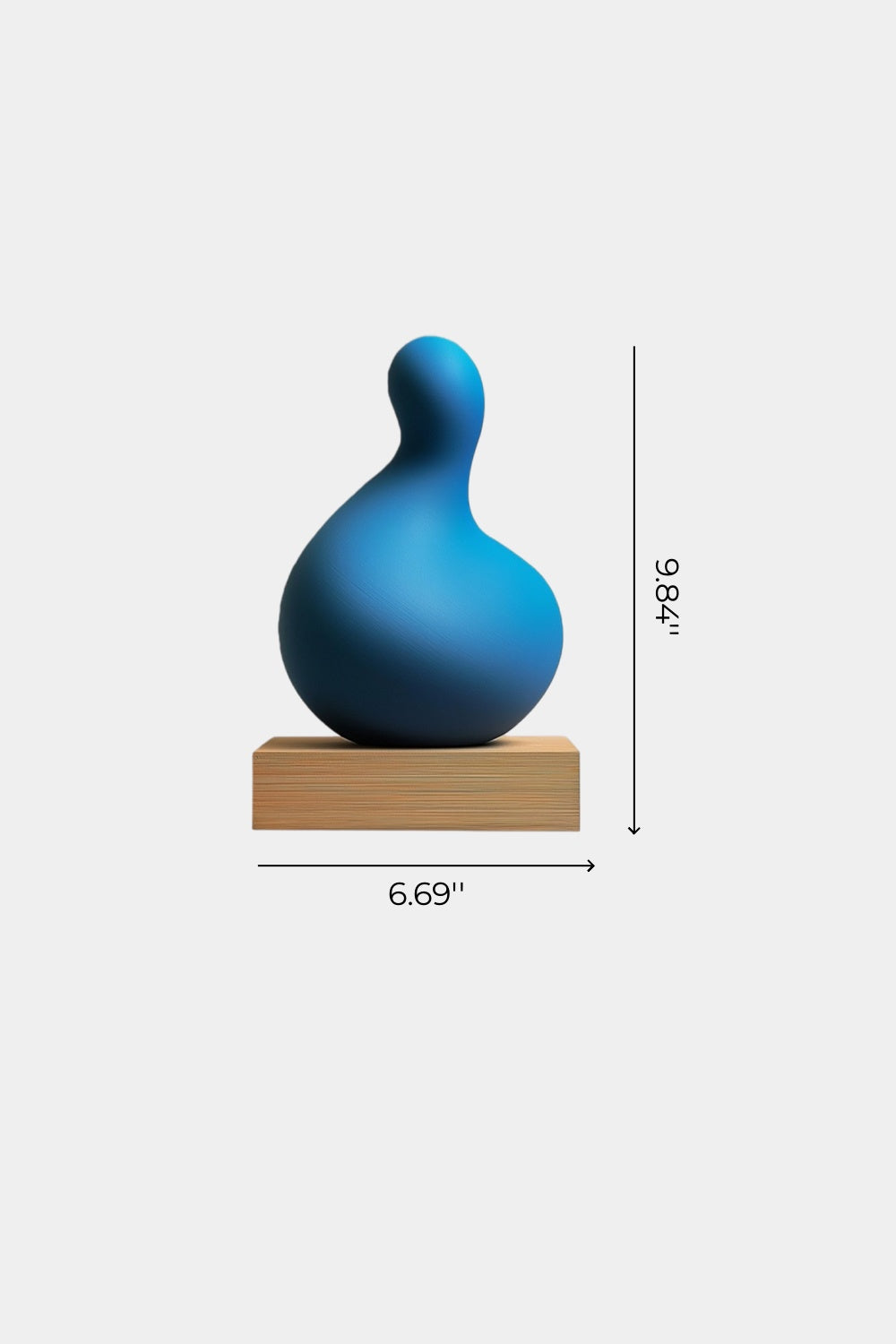 Blue Abstract Wood Sculpture | Modern Painted Tabletop Art