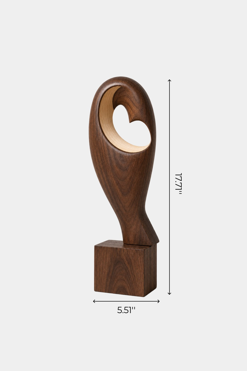 Abstract Bird Wood Sculpture | Hollow Bird Statue | Modern Romantic Decor