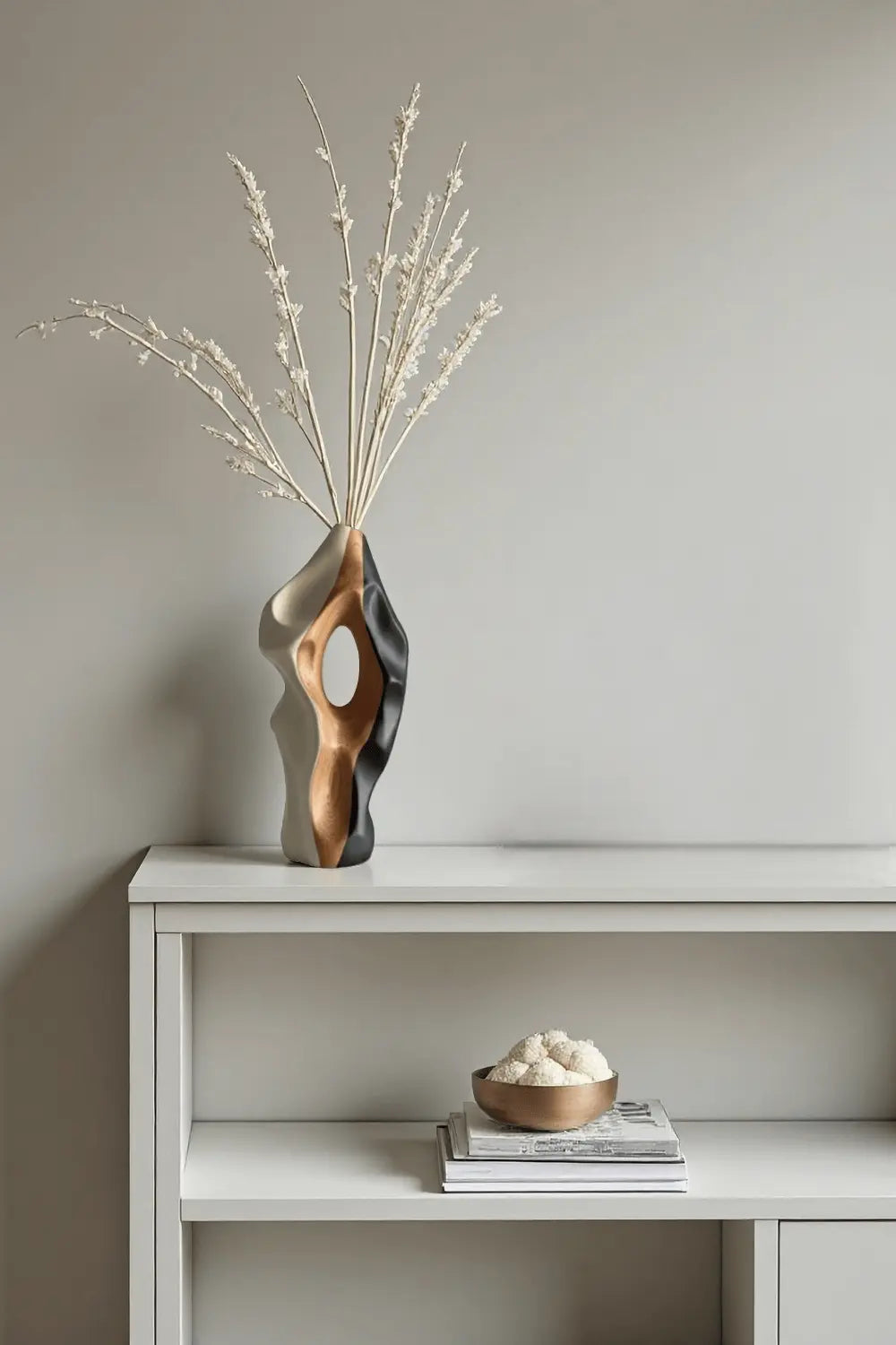 Abstract Wooden Vase Art Hand Carved Modern Wood Sculpture Decor Art